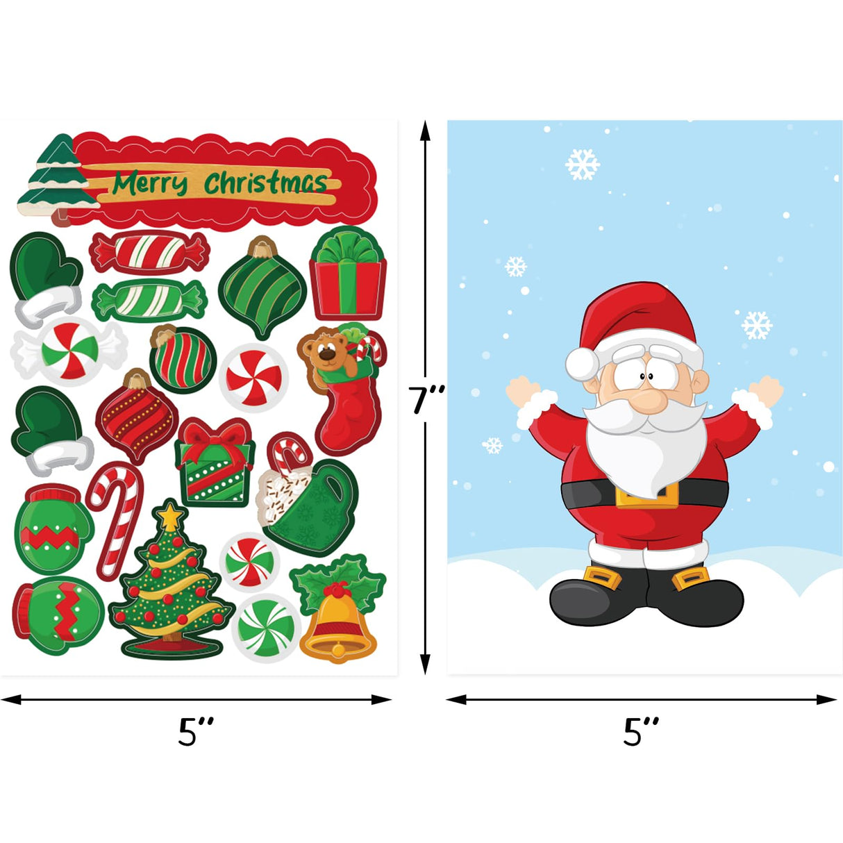 Fancy Land Christmas Cards with Envelopes and Stickers 18pcs Holiday DIY Make Your Own Christmas Cards Making Kit Craft for Kids Classic Fancy Land