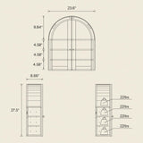 MoomJiee Large Arched Bathroom Wall Cabinet Modern Wooden Display Cabinet with Acrylic Doors Farmhouse Wall Mounted Cupboard Storage Organizer for Laundry Room, Dining Room, Black MoomJiee