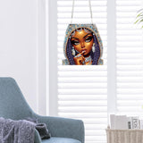 JISHSHAY Diamond Art Pendant African Woman Diamond Painting Hanging Woman Gem Art Hanging Pendant Gem Painting Sun Catchers Mosaic Kits for Adults Suncatchers Embroidery Kit Wind Chimes Windchimes JISHSHAY