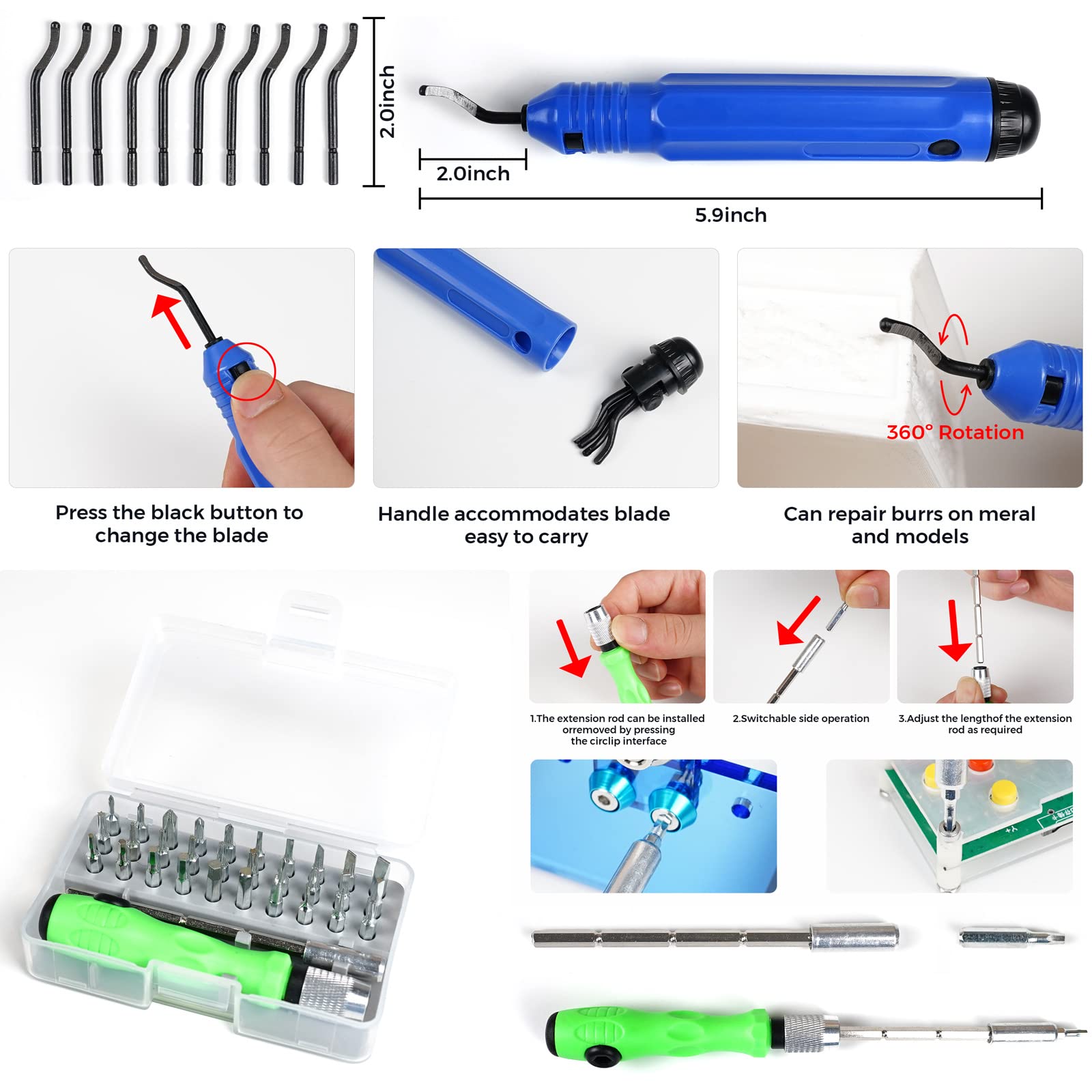 Twotrees 244 Piece 3D Printer Tool kit, Diverse 3D Printer Nozzle Cleaning Kit and Repair Tool Set, Including Tool Box, for 3D Printer Assembly, Cleaning, Trimming, etc - WoodArtSupply