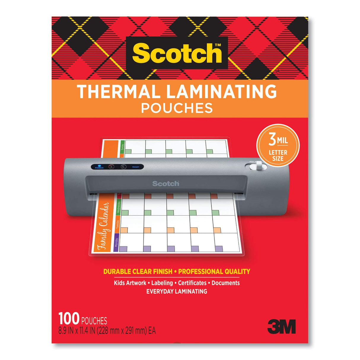 Scotch (TM) Thermal Laminating Pouches, 8.5 Inches x 11 Inches, 100 Pouches (2 Packs of 50) Scotch