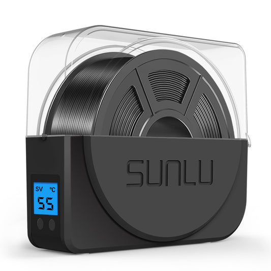 SUNLU Filament Dryer Box for 3D Printer Filament, S1 Plus Filament Dehydrator with Fan Design, Filament Storage can Keep 1.75 2.85 3.00mm PLA PETG ABS Filament Dry During 3D Printing (Black) - WoodArtSupply