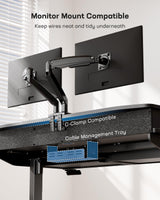 HUANUO 55 x 30 inch Electric Standing Desk with 4 Drawers, Adjustable Height Sit Stand Home Office Desk with Two Tiers, Ergonomic Adjustable Stand up Desk with Monitor Stand, Black HUANUO