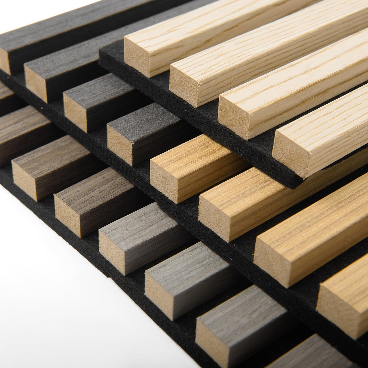 Art3d 5-Pack Sample Acoustic Wood Panels for Wall, Soundproof Wood Slat Panel for Wall and Ceiling - 5 Colors, 6" x 4.7" Art3d