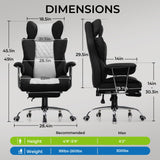 GTRACING Gaming Chair,Office Chair with Pocket Spring Lumbar Support, Ergonomic Comfortable Wide Office Desk Computer Chair with Outward Fixed Soft Armrests and Footrest (Fabric, Black & Gray) GTRACING