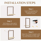 Walasis Wood Wall Shelves for Bedroom Farmhouse - Rustic Floating Shelf Decorative Storage Shelving Wall Mounted Decor with Frame for Living Room Walasis