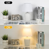 Sucolite Small Table Lamps Set of 2, Bedside Nightstand Lamps for Bedroom Kid’s Room, Cute Desk Lamps with Studded Texture Base for Reading Nursery Living Room Office, White Sucolite