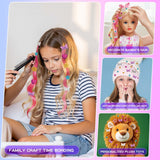 Hair Gem Stamper Kit for Girls, Pluspace Hair Gems for Girls with 600 Hair Glitter Patch, No-Glue Hairstyle Design Art Crafts, Hair Bedazzler Tool Reusable Princess Hair Accessories Gift for Kids 6-15 Pluspace