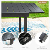 Sophia & William 9 Pieces Patio Dining Set for 6-8 People, Expandable Rectangular Metal Outdoor Table and Rattan Chairs with Cushions, All Weather Patio Table and Chairs Set Sophia & William