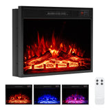 Tangkula 23" Electric Fireplace, 5,000 BTU Fireplace Insert with Remote Control, 3 Flame Colors & Brightness Levels, Recessed Fireplace Heater with 1-8H Timer, Thermostat & Overheat Protection Tangkula