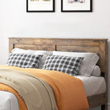 YHJIV Wood King Bed Frame with Headboard, Rustic Farmhouse Platform Bed Frame with 12 Wood Slats Support, No Box Spring Needed, Easy Assembly (Vintage Brown, King) YHJIV