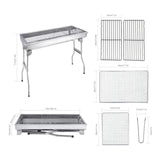 Barbecue Charcoal Grill Stainless Steel Folding Portable BBQ Tool Kits for Outdoor Cooking Camping Hiking Picnics Tailgating Backpacking or Any Outdoor Event (Large) Uten
