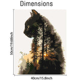 Forest Cat Paint by Numbers for Adults, Painting by Numbers Kit on Canvas for Beginners, Adults' Paint-by-Number Kits Oil Painting Kits for Gift Home Wall Decor 16x20 Inch Clendo