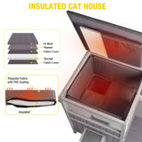 Aivituvin Outdoor Cat House Feral Cat Enclosure with Insulated Liner,100% Insulated Waterproof Feral Cat Shelter for Winter Aivituvin