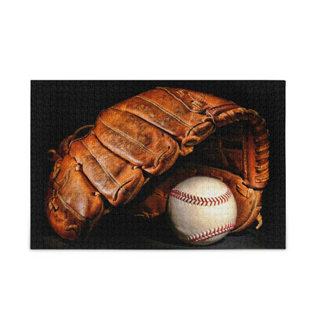 Kigai Vintage Baseball Glove Puzzles for Adults 1000 Pieces, Adults and Kids Ntellectual Decompression Jigsaw Game for Christmas Holiday Toy Birthday Gift Kigai