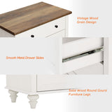 WAMPAT Dresser for Bedroom with 3 Drawers, White Kids Dressers with Wide Chest of Drawers, Mid Century Modern Wooden Closet Storage Organizer, Small Dressers for Living Room, Nursery, Hallway WAMPAT