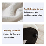 gusohey Large Round Storage Ottoman Coffee Table with Wooden Tabletop, 30.5 Inches Teddy Fleece Tufted Ottoman for Living Room, Bedroom, Apartments, White gusohey