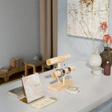 ProCase Bracelet Holder Display Bracelet Organizer, Wooden Bracelet Stand for Selling, T-bar Bangle Storage Rack Wood Watch Display Tower for Business - 2 Tier, Nature ProCase