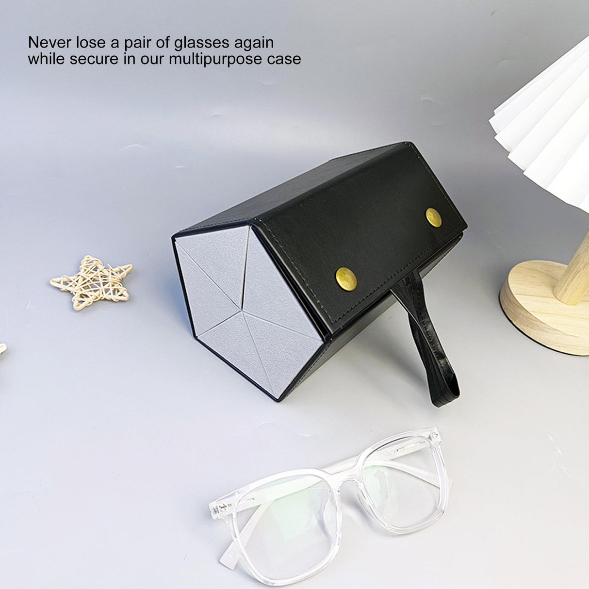 Longjet Sunglasses Organizer 5 Slots Travel Glasses Case Multiple Pairs Eyeglasses Storage Box Hanging Eyewear Holder (Black + Grey) LONGJET CRAFTING THE CORE LJ