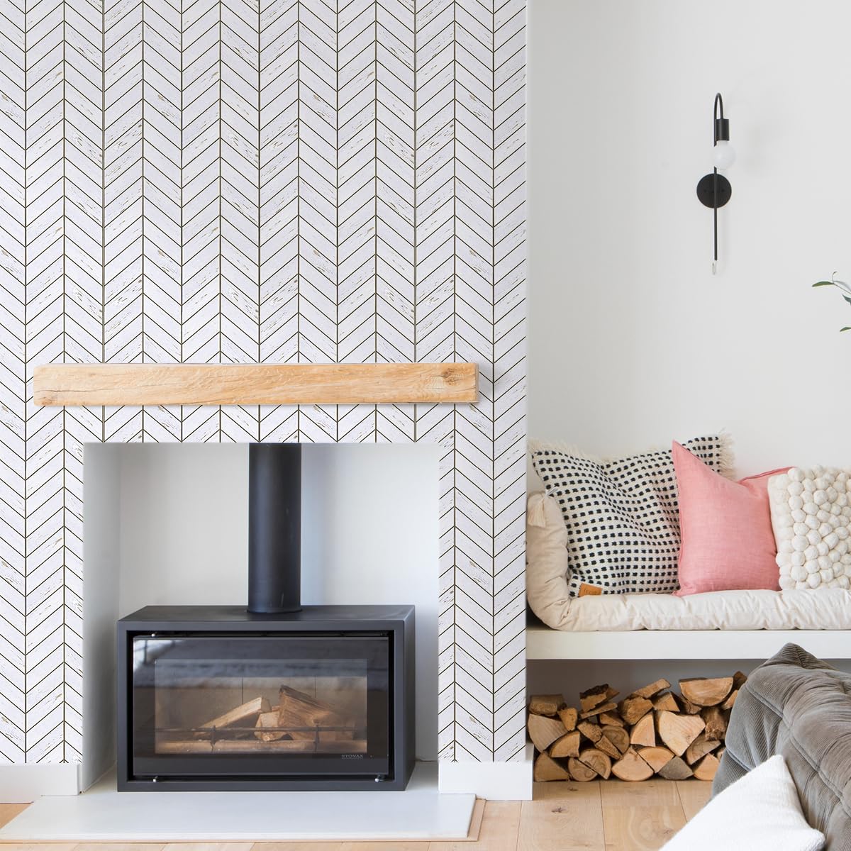 Commomy 10 Pcs 3D Faux Wood Wall Panels - 11.8"x11.8" Peel and Stick Wood Tiles Ultralight Thin PVC Wall Paneling for Bedroom,Bathroom,Kitchen Backsplash,Farmhouse Interior Decor Commomy