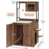 HOOBRO Cat Litter Robot Box Enclosure Furniture, 30.5" L x 26.8" W x 61" H, Hidden Automatic Litter Cabinet, Dog-Proof Shelf with Charging Station, Scratching Mat, Bowls, Cat House, Walnut WL68UMZ03 HOOBRO