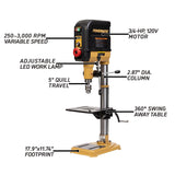 Powermatic 15-Inch Variable-Speed Benchtop Drill Press, 3/4 HP, 115V 1Ph (Model PM2815BT) Powermatic