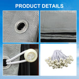 10' x 20' Canopy Replacement Cover for Carport, 220G Heavy Duty Replacement Top Cover for Car Garage, Waterproof & UV Protected Tarp with 48 Ball Bungees (Only Cover, Frame Not Included), Grey Buzleer