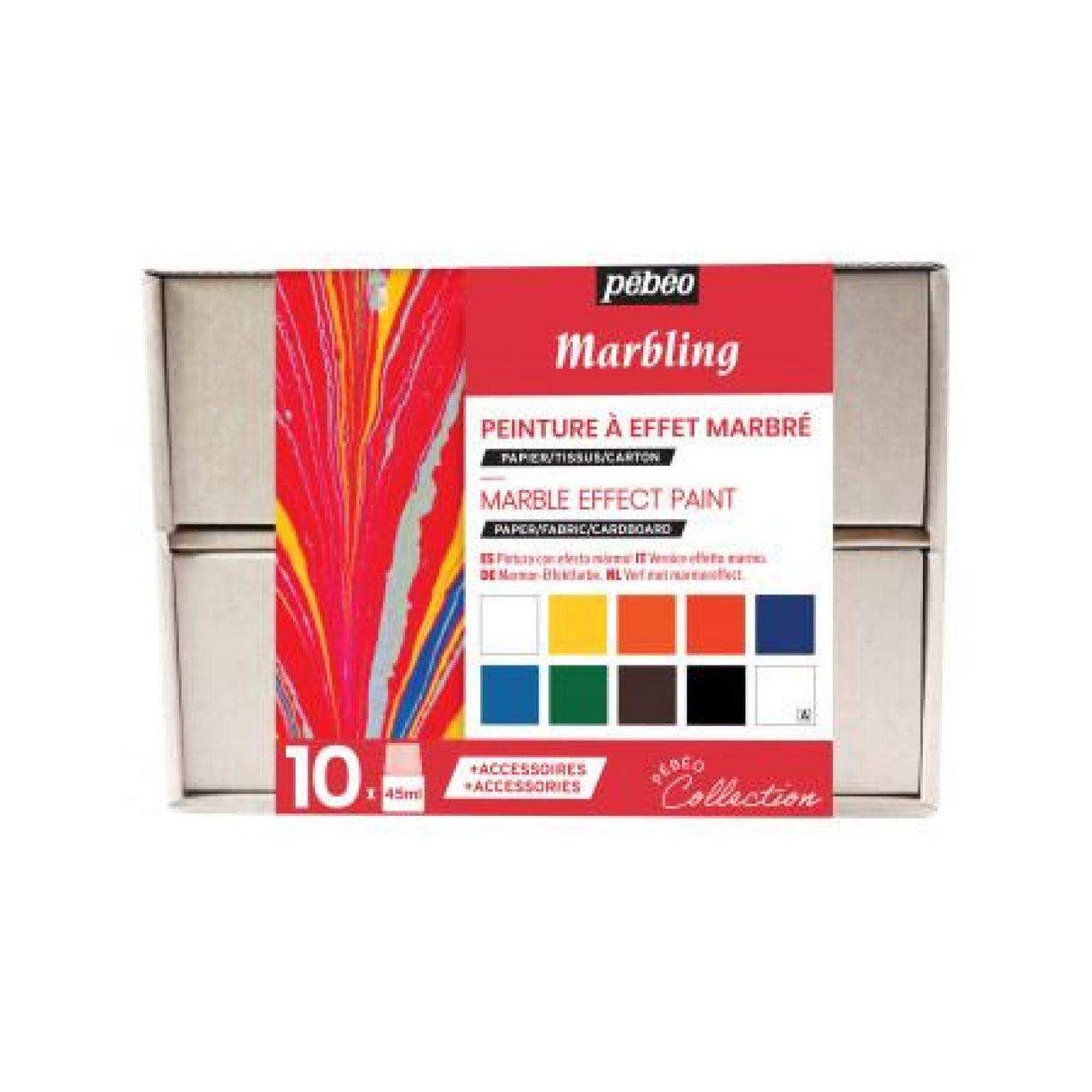 PEBEO MARBLING Collection Set, 45 ml (Pack of 10) PEBEO