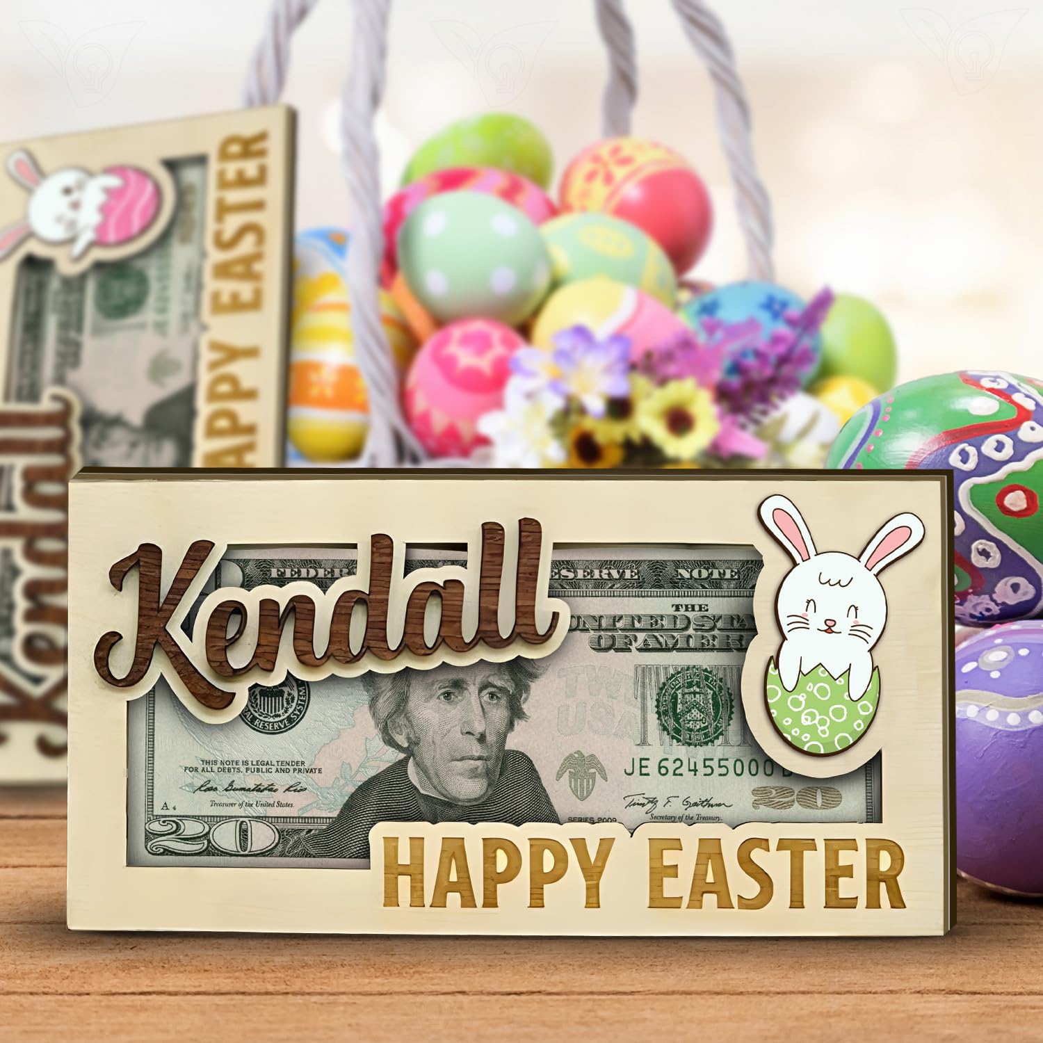 Easter Money Holder Personalized - Custom Easter Bunny Money Holder, Personalized Easter Bunny Money Holder for Boys Girls, Easter Gift Cards - WoodArtSupply