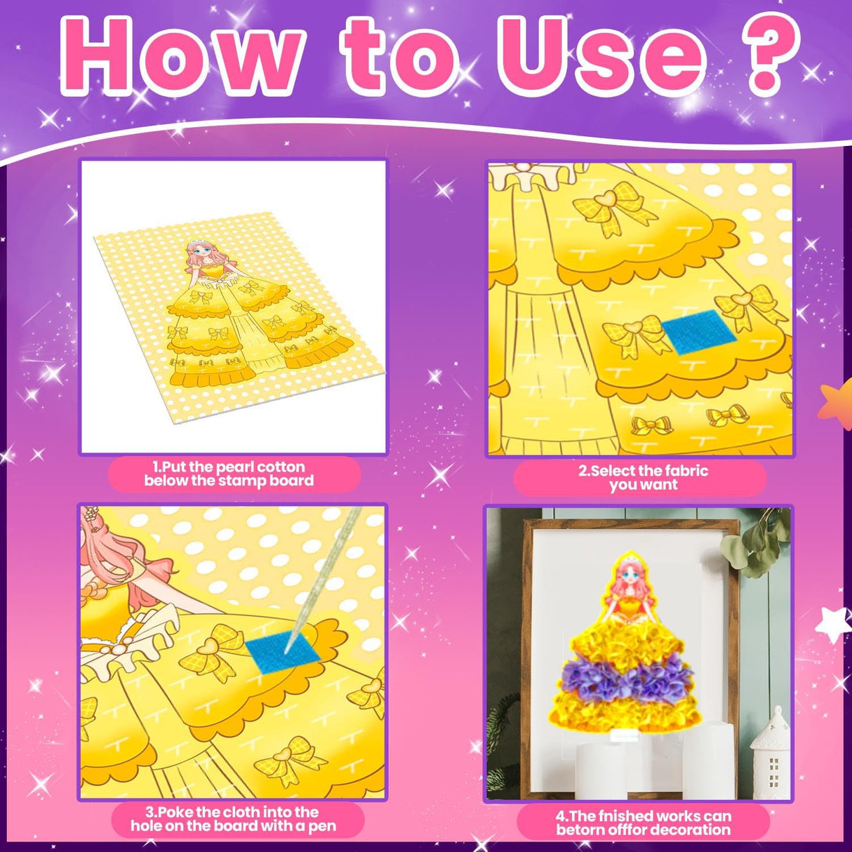 Poke Art for Kids Ages 4-8，Poke in Kits Princesses Crafts Gift Birthday for Girls 4 5 6 7 8 9 Years Old, Arts and Crafts for Kids 4-6，Pretty Pretty Princess Game Generic