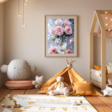 MISCER Pink Roses Diamond Painting Kits for Adults, 5D Full Drill DIY Flower Diamond Painting for Beginners, Home Wall Decor 12x16 Inch MISCER