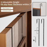 VooBang Wood Frame Door Mirror, 18" x 48" Over The Door Mirror Full Length, Full Body Mirror Door Hanging with Height-Adjustable Hangers for Dorm, Closet and Dressing Room, Charcoal Burnt VooBang