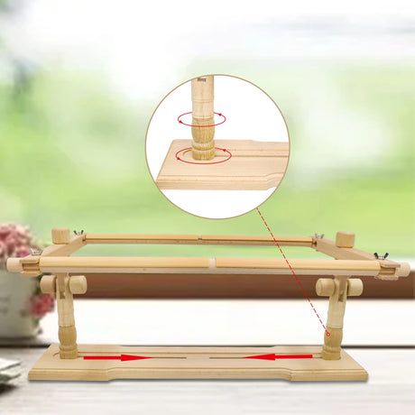 Adjustable Embroidery Stand - Guofa Embroidery Hoop Stand Beech Wood Embroidery Frame Rotated Cross Stitch Stand Embroidery Hoop Holder for Stitching Sewing Craft guofa