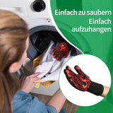 HexinYigjly 1 Pair/2 Pieces BBQ Gloves, Grilling Gloves, Heat Resistant Barbecue Oven Gloves, 1472°F/800°C Kitchen Fireproof Mitts Heat Proof for Grilling, Baking, Cooking, Welding Gloves Mitts - Red HexinYigjly