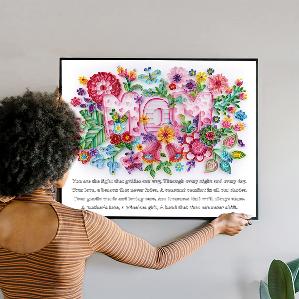 Uniquilling Gift for Mom, Quilling Kits Paper Quilling Kit for Adults Beginner, Mother Day Decorations with Warm Words, Painting Kits Paper Quilling Tools, 16 * 20in- Basic Uniquilling