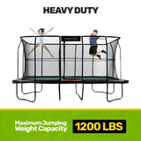 JumpKing Rectangular Trampoline Outdoor 18FT with Enclosure, Ladder, and Net, Large Recreational Trampoline for Kids and Adults, ASTM compliant, Heavy Duty, Weather-Resistant, 1200LBS Capacity JumpKing
