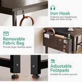 Casaottima 32-Inch Small Computer Desk with 4 Fabric Drawers — Home Office Desks with Storage, Writing Desk with Side Hook and Cloth Bag, Modern Study/Work Table for Bedroom and Small Space, Black Casaottima