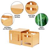 Kids Table and Chair Set, Montessori Weaning Table and Chair,Natural Bamboo Small Desk Chair,Toddler Activity Table and Chair Set for 1-3 Year Old Kids Dinner,Reading,Playing Toys, CPC Certified Ollieroo