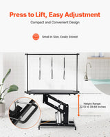 VEVOR Hydraulic Pet Grooming Table, 400LBS Static Load Capacity, 42.5 x 24 Inch Dog Grooming Station with Anti-Slip Tabletop and Dual Height Adjustable Arms with Clamps, for Medium and Small Dogs VEVOR