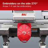 BAi The Mirror Embroidery Machine 20x14" Embroidery Area with 15 Needles,1200spm Max Speed Multi Needle Commercial Embroidery Machine for 3D Hats Clothing,Wifi Available 10" Touch Screen BAi