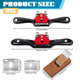2pcs Adjustable SpokeShave with Flat Base 6pcs Metal Blade 1pcs Wood Hand Plane Home Woodworking for Wood Craft Working, Woods Craver Bruislard
