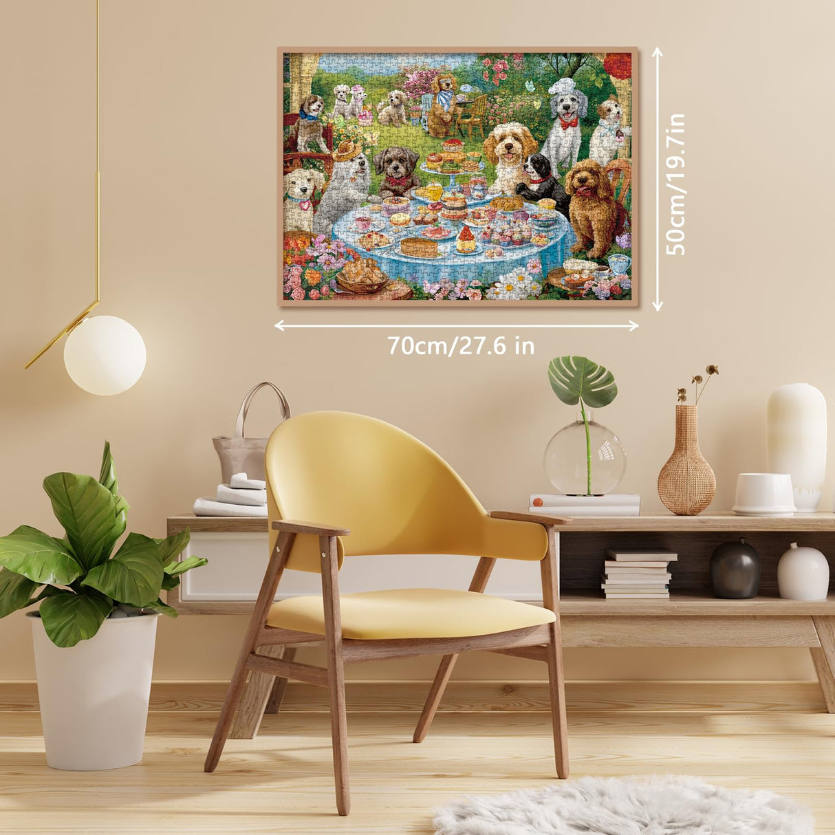 Funny Dog Puzzles for Adults, Dog Jigsaw Puzzle 1000 Piece, Picnic Puppy Food Puzzles (19.7 * 27.6 inches) IdeaBazar