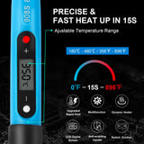 FEITA Electric Soldering Iron Kit with 80W LCD Digital Adjustable Temperature Soldering-iron, 5 Soldering Tips, Rosin Flux, Solder Wires & Stand, Electrical Soldering Kit for Electronics FEITA