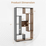 Tangkula Modern Geometric 47-Inch Bookshelf with 9 Cubes and Open Shelves for Stylish Storage Tangkula