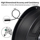 IEMAI Carbon Fiber Nylon Filament 1.75mm, Black PA6-CF 1kg Spool, High-Temp & Wear Resistant, High Strength & Rigidity 3D Filament for Functional Parts & Industrial Tools IEMAI