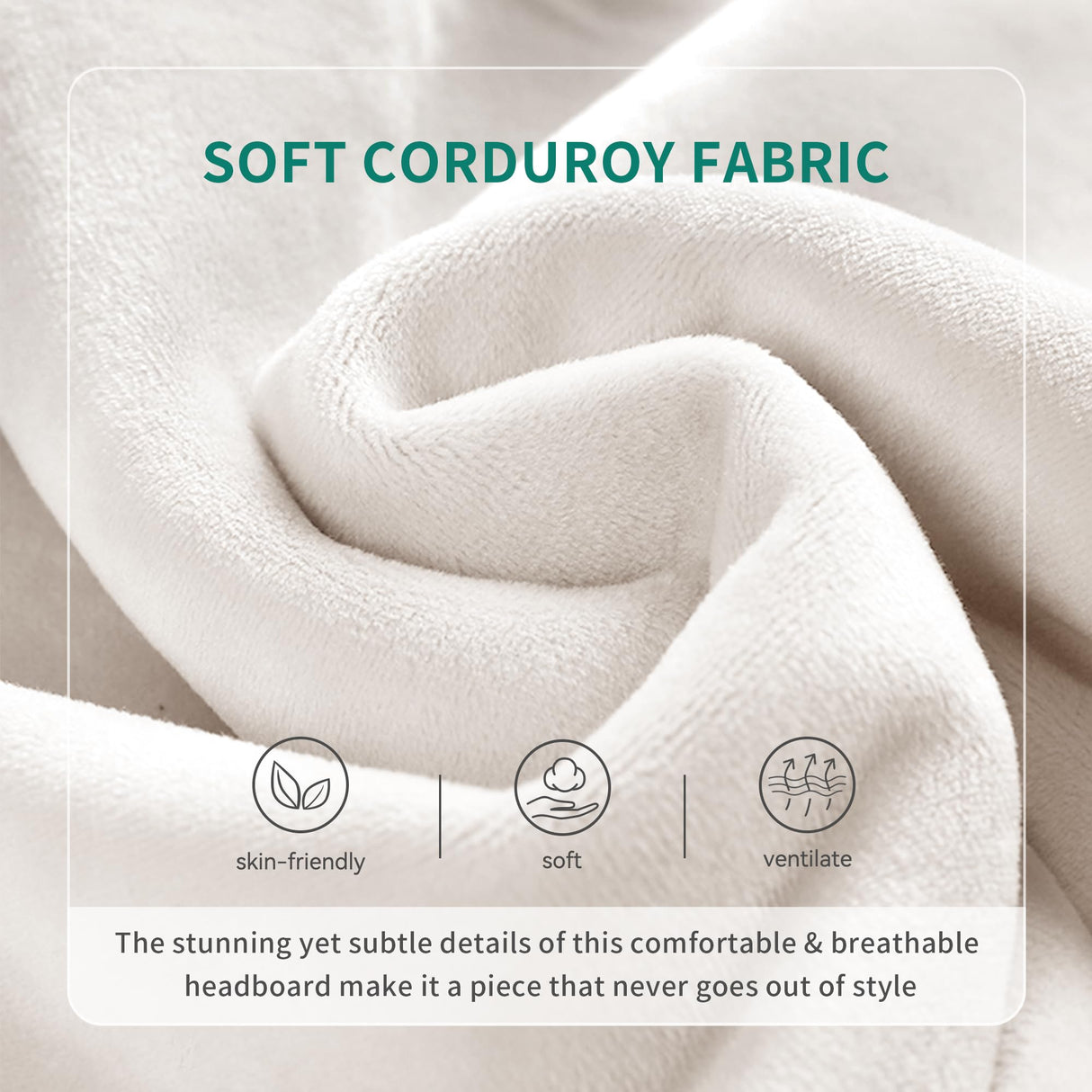 YITAHOME Queen Bed Frame with Adjustable Velvet Wingback Headboard 43.3"-47.4", Upholstered Platform Bed with LED Lights, Solid Wood Slat Support, No Box Spring Needed,Beige YITAHOME