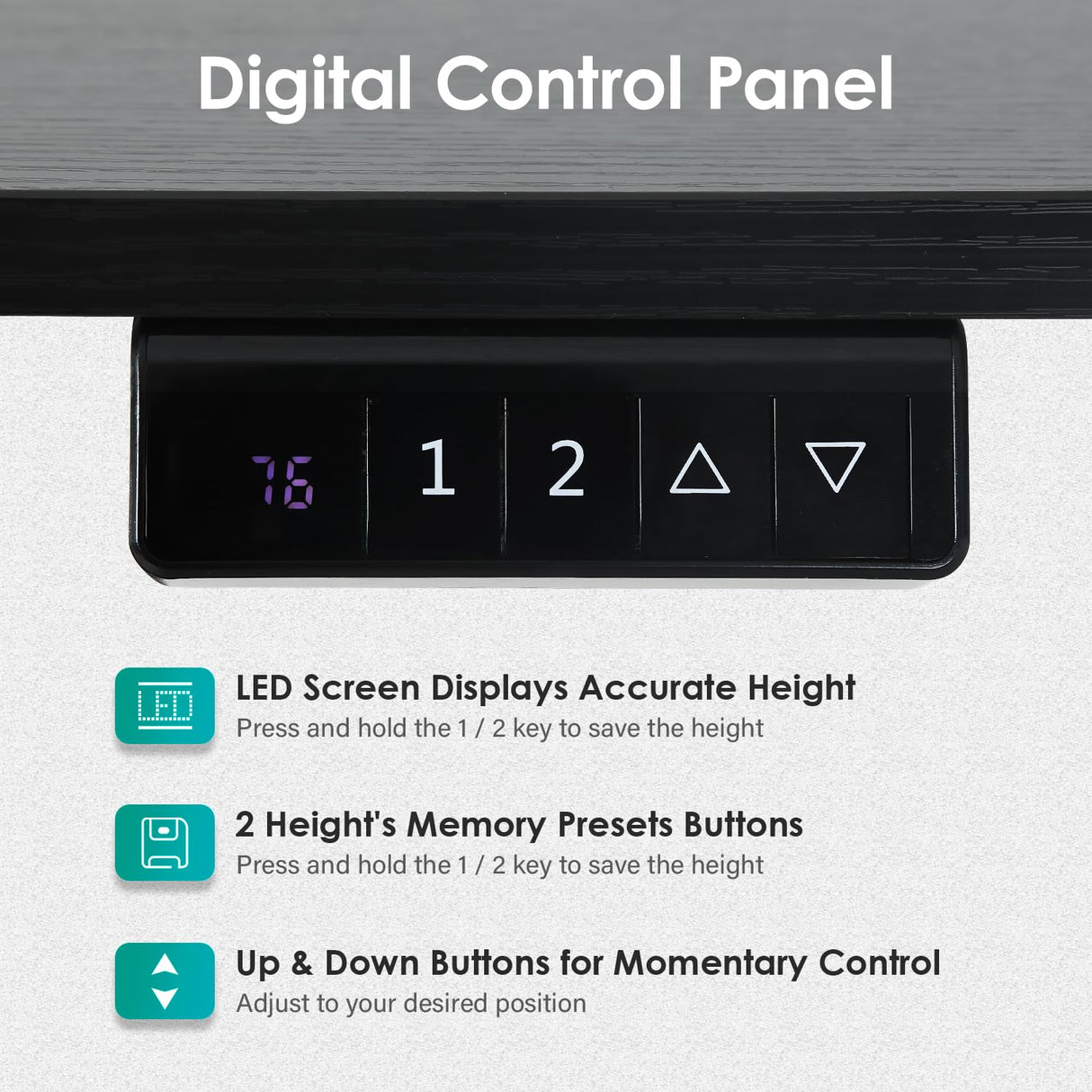 PayLessHere 48 Inch Adjustable Height Standing Desk Computer Desk with Large Space and Headphone Holder Office Desk with Electric Lifting and 2 Memory Function for Office Bedroom Meeting Room,Black PayLessHere