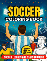 Soccer Coloring Book: Soccer Legends and Stars to Color – with fun facts and stats inside! The perfect gift for young soccer fans ages 8–12 Majosta