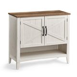 VASAGLE Shoe Cabinet, 3-Tier Shoe Storage Organizer, Farmhouse Freestanding Cabinet with Height-Adjustable Shelf, 13.8 x 31.5 x 27.6 Inches, Entryway, Rustic White ULBC038W01 VASAGLE