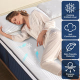 DIGLANT 14Inch Hybrid Soft Medium Plush Memory Foam Mattress, Queen Size with 7-Zone Pocket Springs, CertiPUR-US Certified DH DIGLANT HOME